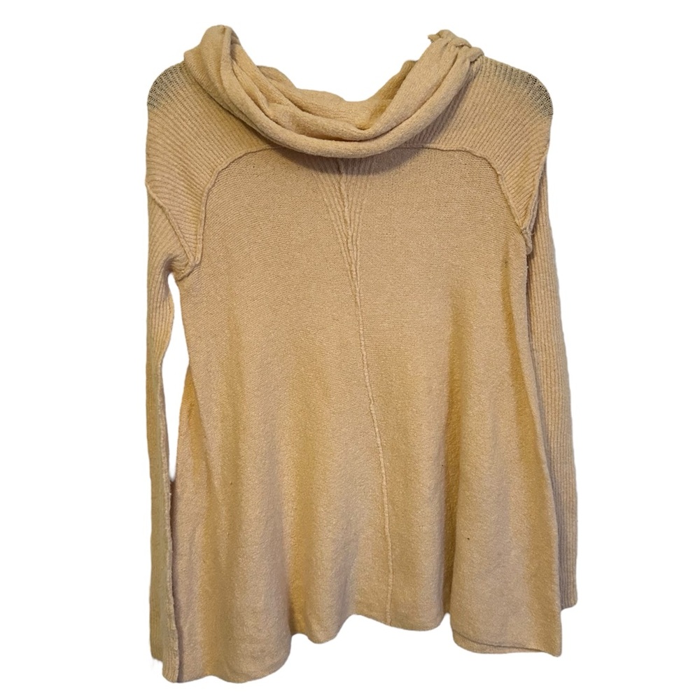 Free People Peach Cream Cowl Long Sleeve Sweater Boho Bohemian size XS